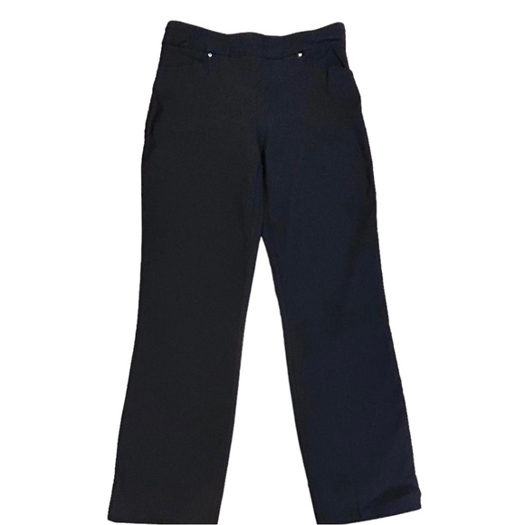 Hilary Radley Black Stretch Pull-on Crop Pants M - Picture 1 of 10